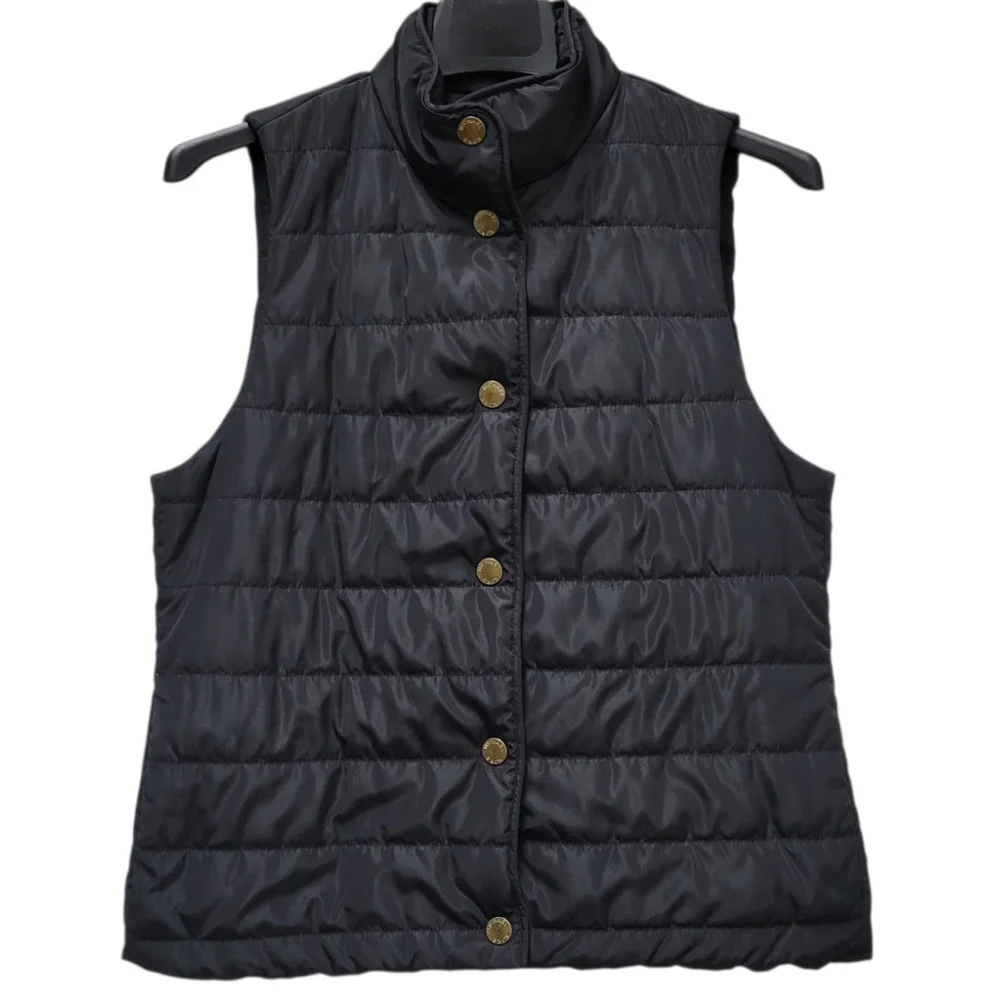 Michael Kors Women’s Black Puffer Gold Plated Nylon Vest Size Small